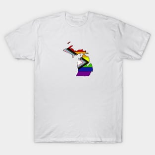 Progress pride flag- Michigan T-Shirt